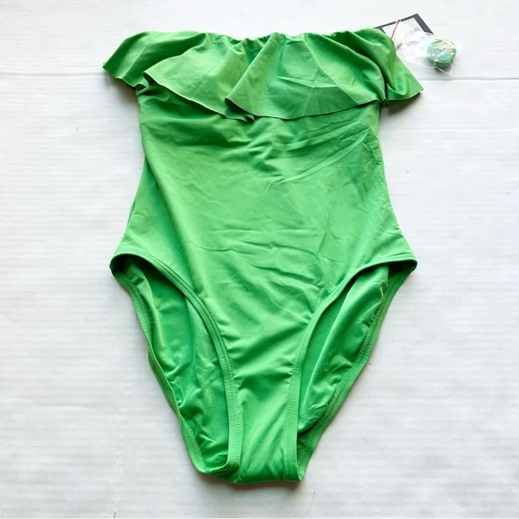 Kate Spade New Ruffle Underwire One Piece Swimsuit in Fern Moss Green NWT - Picture 4 of 16